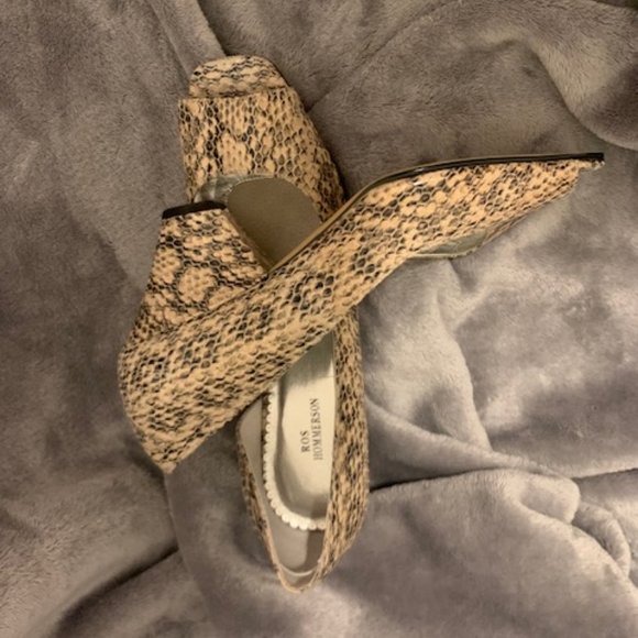 Ros Hommerson open-toe leather shimmering wedge 11C or (11W) - NEW IN Box - Picture 2 of 2